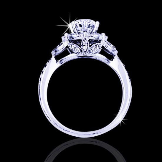 1.20 tcw Unique Halo Engagement Ring - Click Image to Close