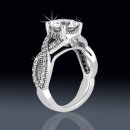 1.55 ctw Intertwined Pave Set Engagement Ring