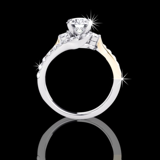 1.50 tcw Two Tone Engagement Ring - Click Image to Close