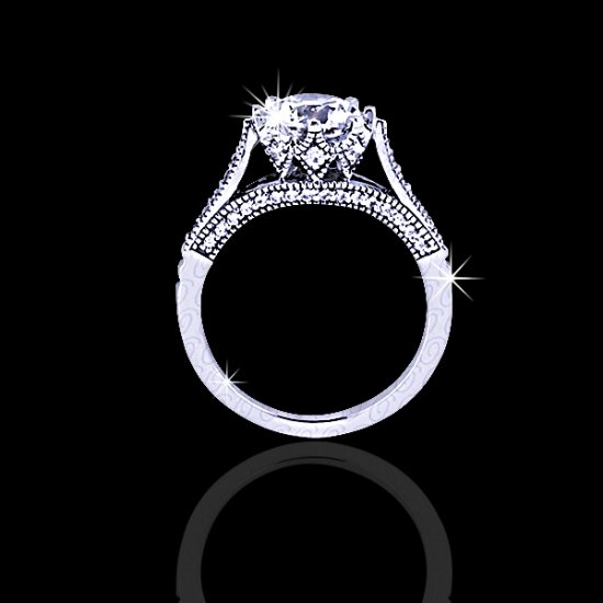 .78 tcw Gorgeous Antique Style Engagement Ring - Click Image to Close