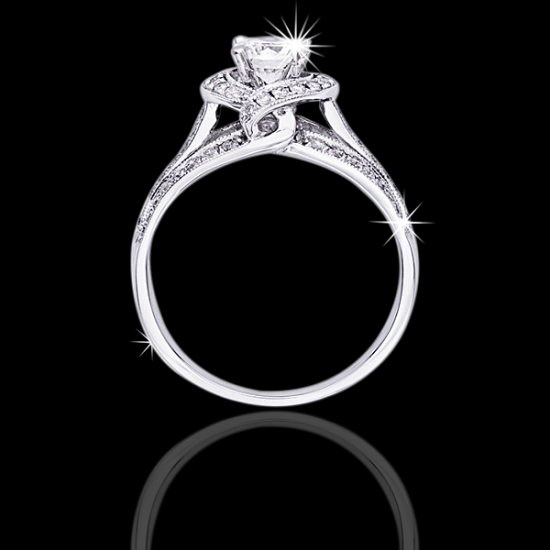 1.20 tcw Diamond Halo Engagement Ring - Click Image to Close