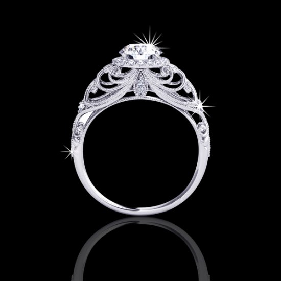 1.20 tcw Antique Style Engagement Ring - Click Image to Close