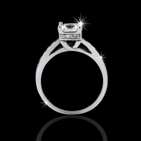 1.30 tcw Princess Cut Engagement Ring - Click Image to Close