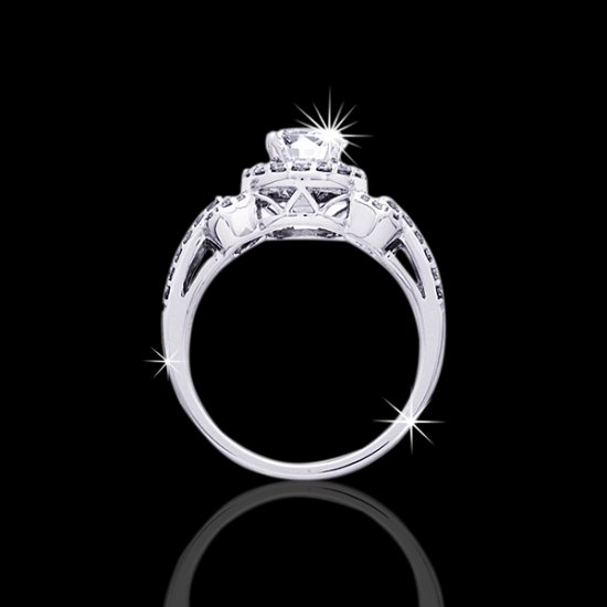 1.25 tcw Halo Diamond Engagement Ring - Click Image to Close