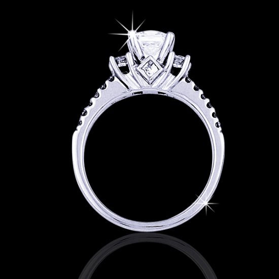 1.30 tcw Princess Cut Engagement Ring - Click Image to Close