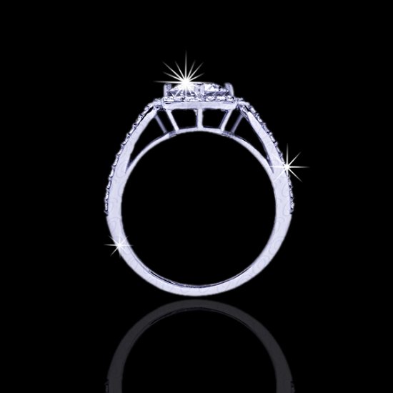 1.50 tcw Unique Halo Engagement Ring - Click Image to Close
