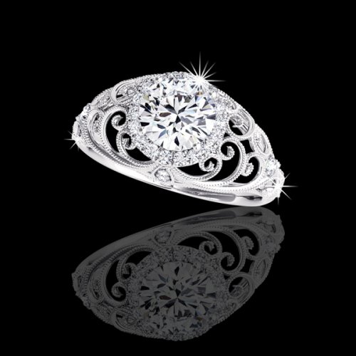 1.20 tcw Antique Style Engagement Ring