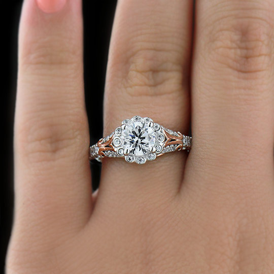 1.22 tcw Antique Style Engagement Ring - Click Image to Close