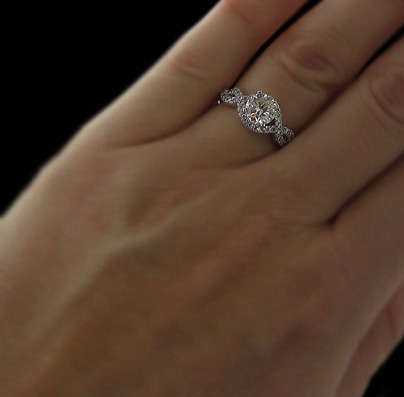 1.44 tcw Halo Diamond Engagement Ring - Click Image to Close