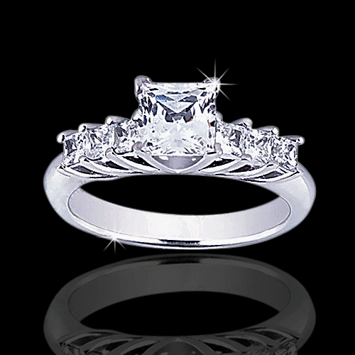 1.60 tcw Princess Cut Engagement Ring