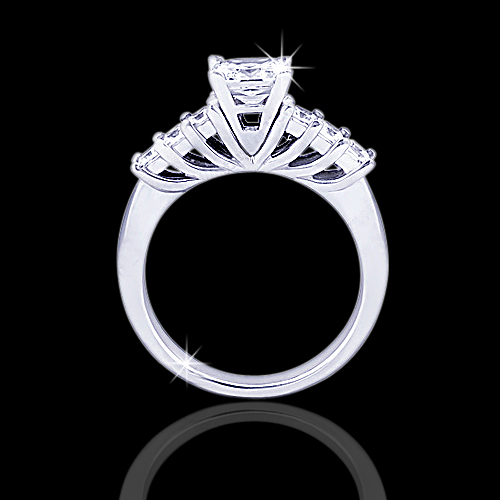 1.60 tcw Princess Cut Engagement Ring - Click Image to Close