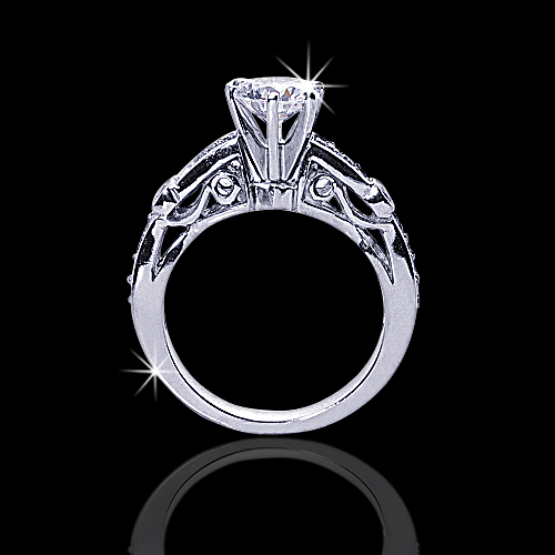 .90 tcw Antique Inspired Engagement Ring - Click Image to Close
