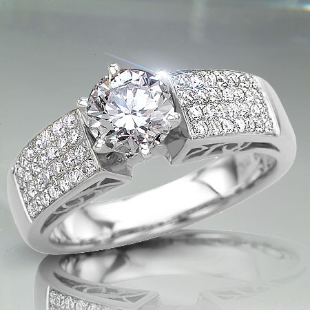 1.55 TCW Diamond Engagement Ring