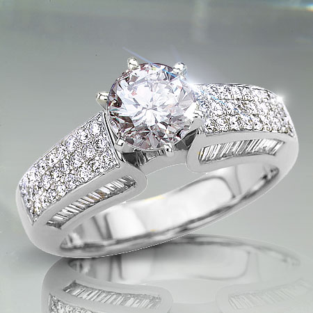 1.75 tcw Diamond Baguette Engagement Ring [er504]