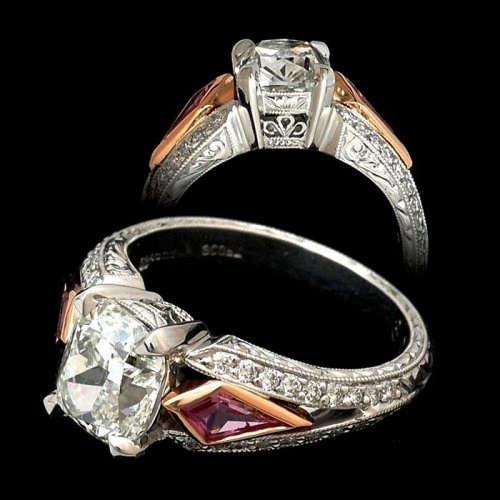 Cushion Cut Vintage Engagement Ring