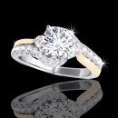 1.50 tcw Two Tone Engagement Ring
