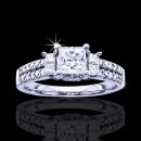 1.30 tcw Princess Cut Engagement Ring
