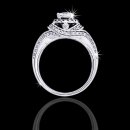 1.0 tcw Blue & White Diamond Halo Engagement Ring