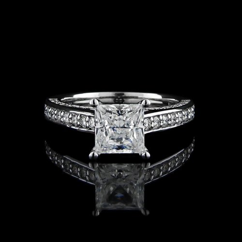 1.60 tcw Elegant Princess Cut Engagement Ring  1.60 tcw Elegant Princess Cut Engagement Ring