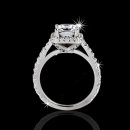 1.39 tcw Halo Princess Engagement Ring