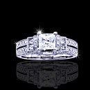 1.50 tcw Unique Princess Cut Engagement Ring