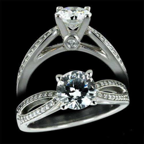 1.18 ctw Micro Pave Engagement Ring