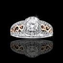 1.25 tcw Two Tone Halo Diamond Engagement Ring