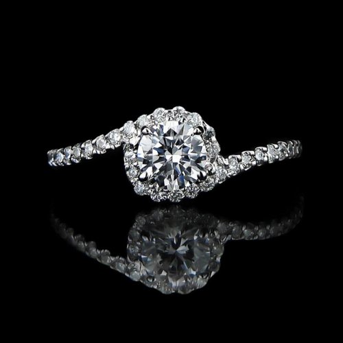 .76 tcw Swirl Diamond Engagement Ring