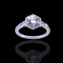 1.0 tcw Unique Halo Engagement Ring