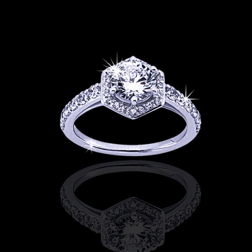 1.0 tcw Unique Halo Engagement Ring