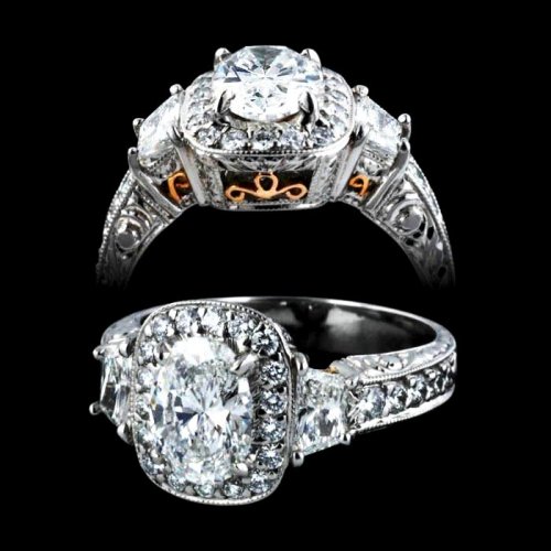1.89 ctw Vintage Oval Engagement Ring