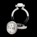 1.60 tcw Unique Oval Pave' Engagement Ring