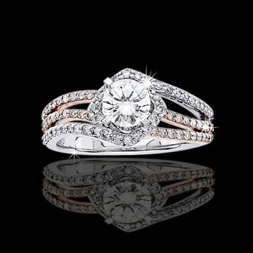 1.20 tcw Two Tone Engagement Ring