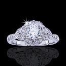 1.20 tcw Unique Halo Engagement Ring