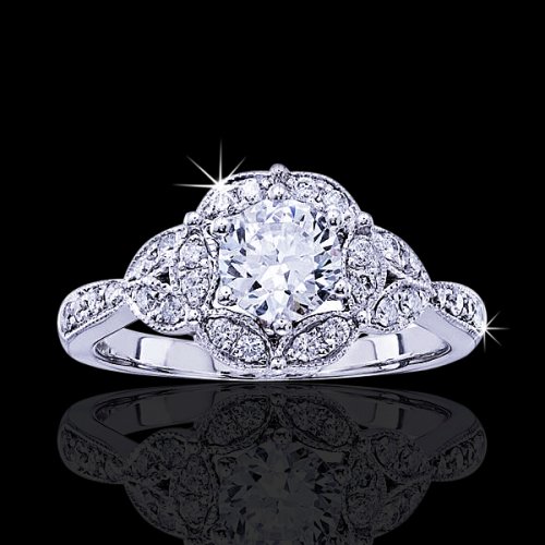 1.20 tcw Unique Halo Engagement Ring