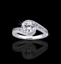 .75 tcw Unique Swirl Diamond Engagement Ring