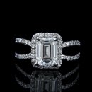 1.37 tcw Emerald Cut Diamond Engagement Ring