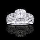 1.17 tcw Radiant Cut Halo Engagement Ring