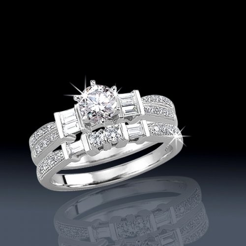 1.50 ctw Baguette Bridal Set