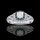 1.0 tcw Blue & White Diamond Halo Engagement Ring  1.0 tcw Blue & White Diamond Halo Engagement Ring
