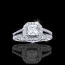 1.25 tcw Princess Halo Diamond Engagement Ring