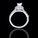 1.17 tcw Radiant Cut Halo Engagement Ring