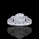 1.25 tcw Halo Diamond Engagement Ring