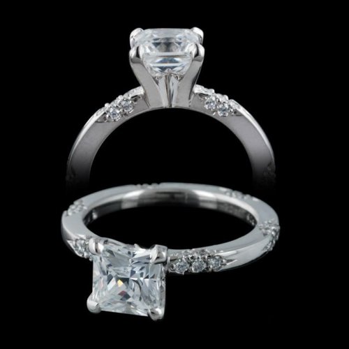 1.12 ctw Unique Princess Cut Engagement Ring