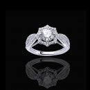 1.10 tcw Unique Halo Diamond Engagement Ring